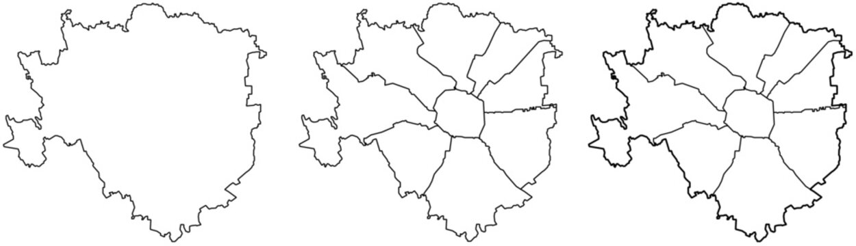 Milan map &ndash; vector illustration of districts, streets, and landmarks in Italy's fashion capital