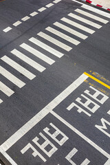 Fototapeta premium Urban Pedestrian Crossing Motorcycle Parking Lines