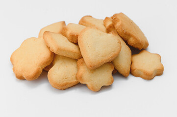 butter cookies isolated on white background