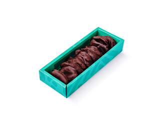 Delicious chocolate-dipped treats arranged in a colorful box
