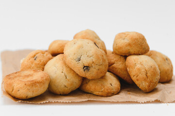 Fresh pastries. Delicious cookies on a white background