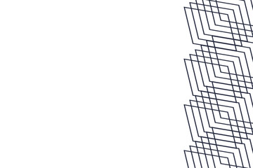 Minimal geometric background with overlapping square line patterns on right side and white copy space
