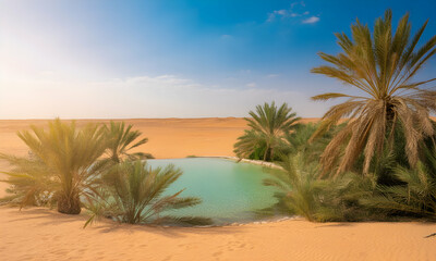 palm trees on desert
