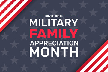November is Military Family Month Banner for Greeting Card, Poster and Social Media Post