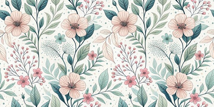 seamless digital floral pattern design 