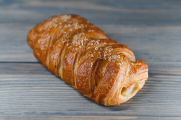 Pastries on a wooden background