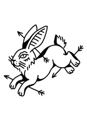 Abstract depiction of a rabbit with arrow elements