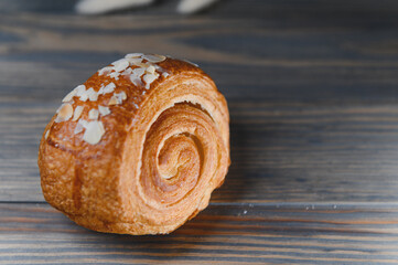 Pastries on a wooden background