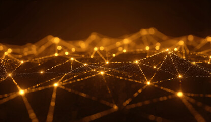 Golden Network of Interconnected Nodes and Lines