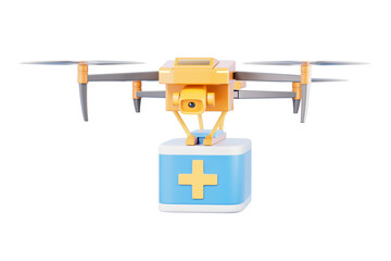 3d rendering medical emergency treatment drone