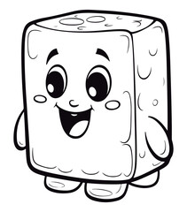 Coloring Page Of cartoon cute Marshmallow Coloring Book for kids.