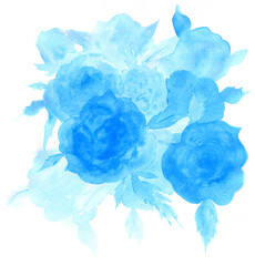 블루장미를 그린 일러스트