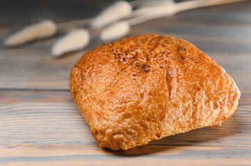 Pastries on a wooden background