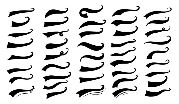 Vintage baseball text with swoosh and underline for sport design. Swash tail font and vector typography with retro line ornament or brush shape.