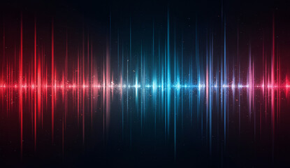Abstract Audio Spectrum Visualization with Red and Blue Peaks