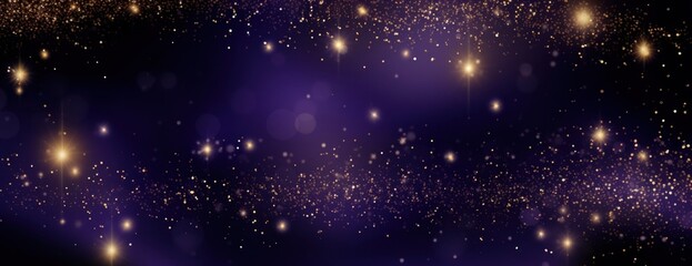 Fototapeta premium Dark purple background glitter starry night.