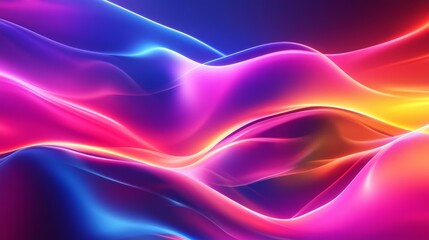 Vibrant flowing multicolored fluid gradient background with glowing neon curved patterns
