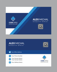 Modern presentation card with company logo. Vector business card template. Visiting card for business and personal use.  Vector illustration design.