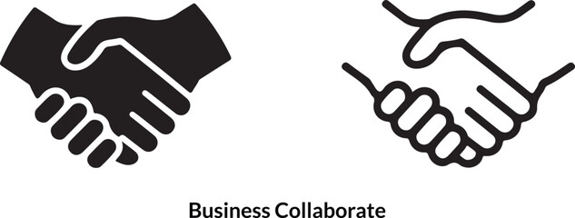 Fototapeta premium Modern business collaboration icon set with diverse color options
