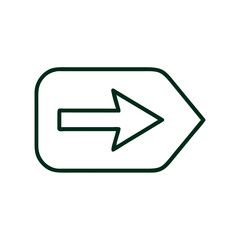 Arrow icon pointing to the right for navigation and direction concept  