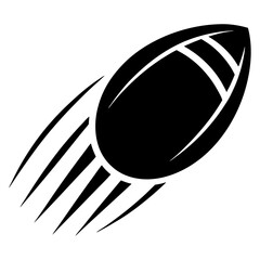 Flying american football ball sport game silhouette vector illustration