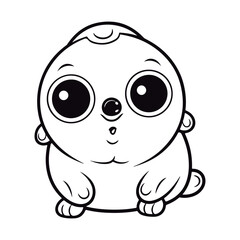Fototapeta premium outlined Seal coloring page illustration.