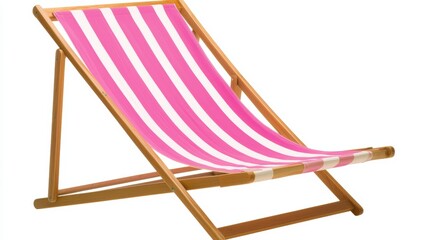 High quality beach chair depicted on a clean white background with solid color accents for versatile commercial application