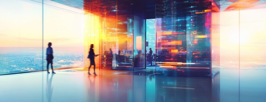 Office interior architecture corporate building.