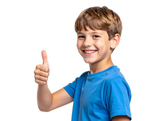 boy showing thumbs up sign background