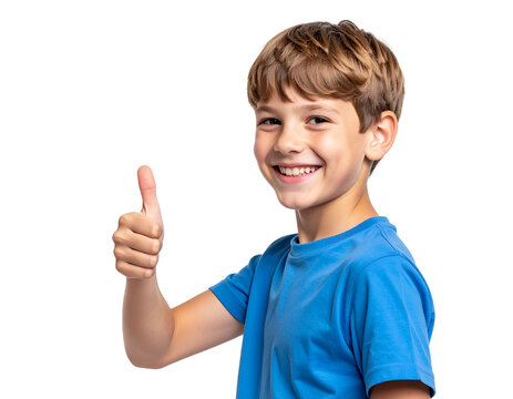 boy showing thumbs up sign background