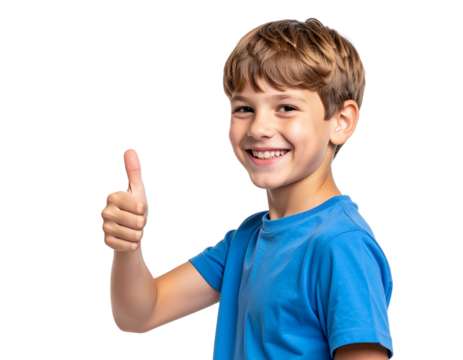 boy showing thumbs up sign background