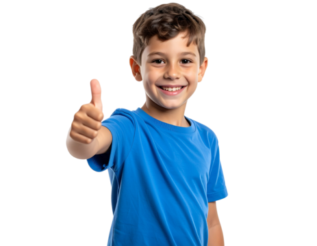 young boy showing thumbs up - Powered by Adobe