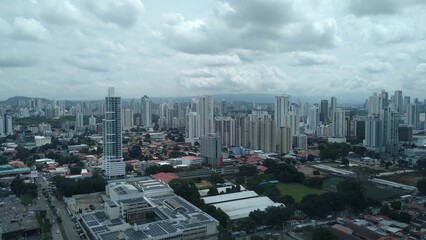 view of Panama City with clouds
