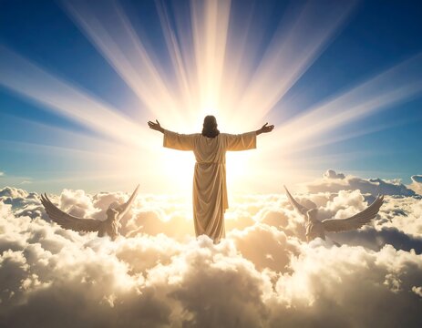 Heavenly ascension of a figure