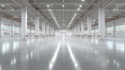 Spacious Modern Warehouse Interior Design