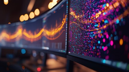 Abstract Data Visualization on Curved Computer Screens