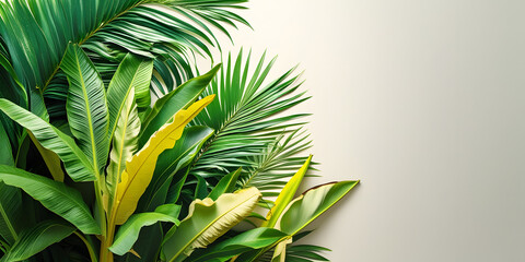 palm leaves in the sun background