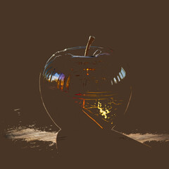 vector illustration of an apple