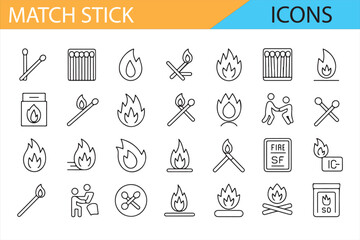 Minimalistic icons illustrating fire safety, emergency response, and hazard management.

