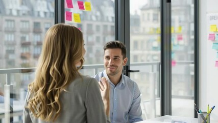 Business meeting discussion urban office setting professional interaction bright environment engaging viewpoint collaboration concept for team success