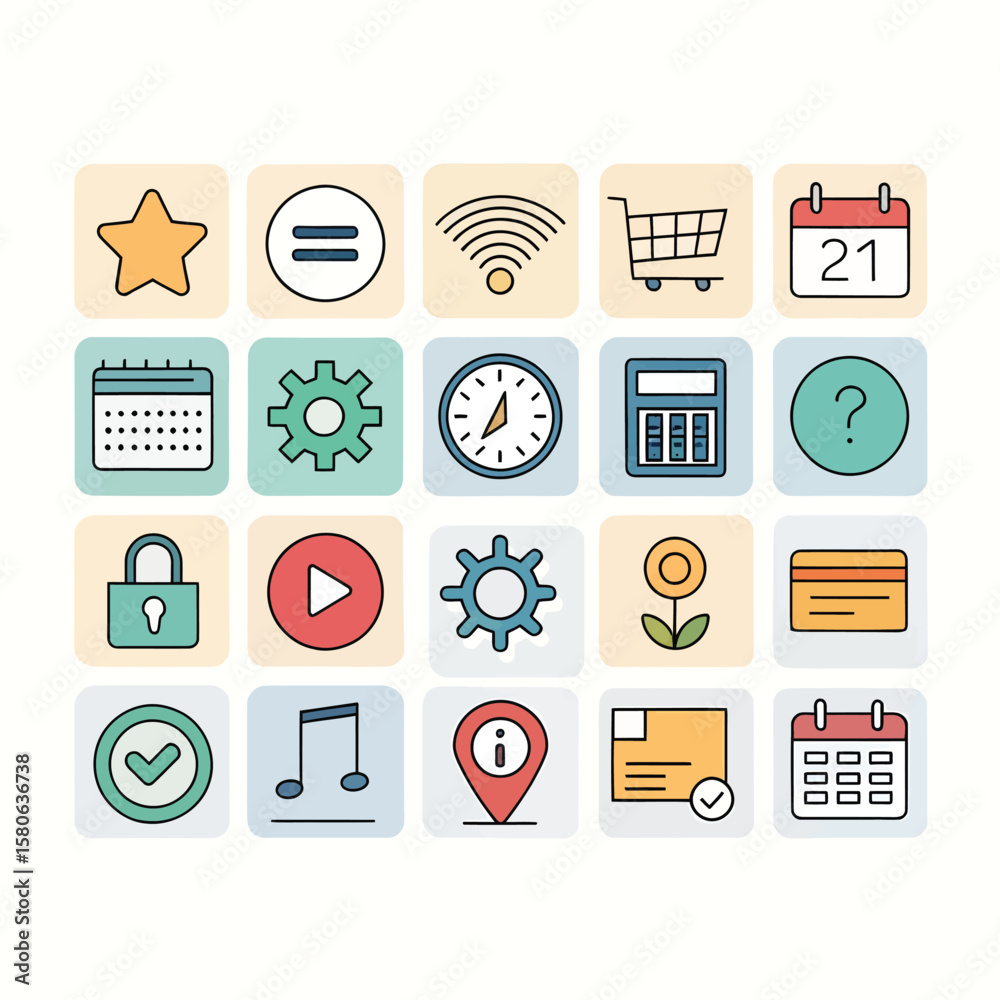 Fototapete app icons: collection of app icons, perfect for user interface and graphic design projects. these ic