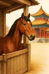 horse in stable chinese temple.jpg