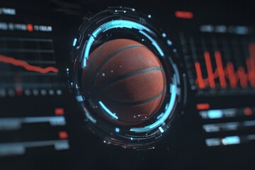 Futuristic basketball hud display
