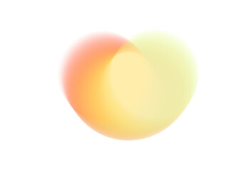 Blue orange green yellow gradient shape isolated PNG. Transparent trendy overlay on soft blurry background with smooth glowing flow for modern poster, header or design element