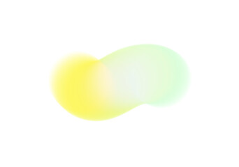 Blue orange green yellow gradient shape isolated PNG. Transparent trendy overlay on soft blurry background with smooth glowing flow for modern poster, header or design element