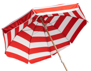 red beach umbrella