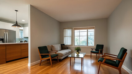 inside a mid-century modern apartment