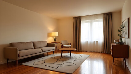 Fototapeta premium inside a mid-century modern apartment