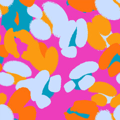 Floral seamless pattern with abstract different flowers. Vector colorful background, design, print, wrapping paper