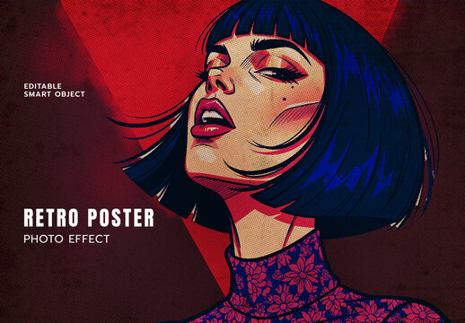 Vintage Retro Poster Photo Effect